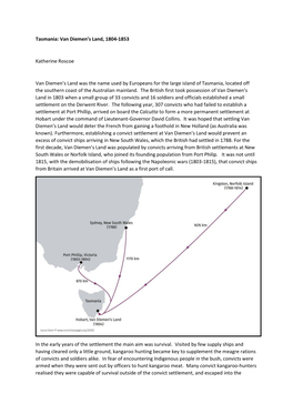 Tasmania: Van Diemen's Land, 1804-1853