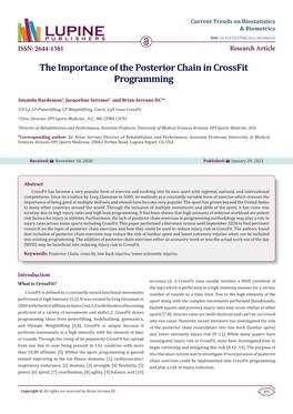 The Importance of the Posterior Chain in Crossfit Programming