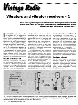 Vibrators and Vibrator Receivers - 1