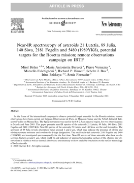 Near-IR Spectroscopy of Asteroids 21 Lutetia, 89 Julia, 140 Siwa, 2181