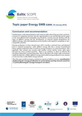 Topic Paper Energy SWB Case (18 January 2016)