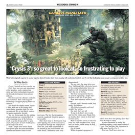 'Crysis 3': So Great to Look At, So Frustrating to Play