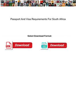 Passport and Visa Requirements for South Africa