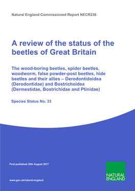 NECR236 Edition 1 a Review of the Status of the Beetles of Great Britain