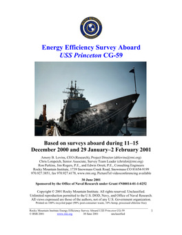 Energy Efficiency Survey Aboard USS Princeton CG-59