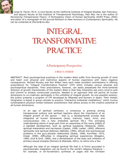 Integral Transformative Practice