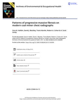 Patterns of Progressive Massive Fibrosis on Modern Coal Miner Chest Radiographs