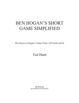 Ben Hogan's Short Game Simplified