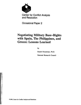 Negotiating Base Rights Agreements with Spain, the Philippines And