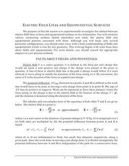 Electric Field Lines and Equipotential Surfaces