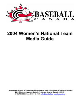 2004 Baseball Canada Women's National Team