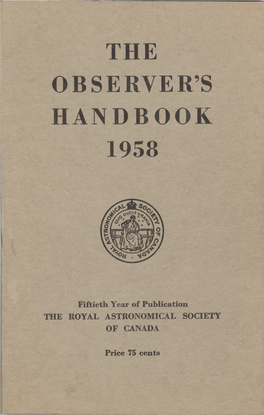 The Observer's Handbook 1958
