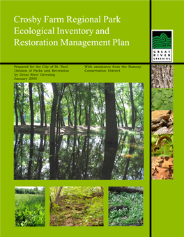 Crosby Farm Regional Park Ecological Inventory and Restoration Management Plan