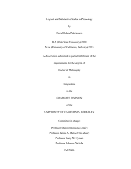 Logical and Substantive Scales in Phonology