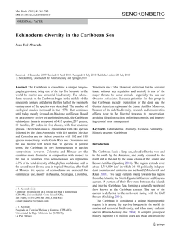 Echinoderm Diversity in the Caribbean Sea