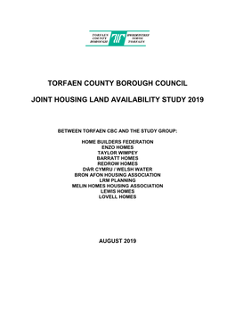 Torfaen County Borough Council Joint Housing Land Availability Study 2019