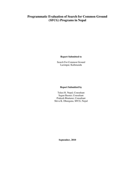 Programs in Nepal