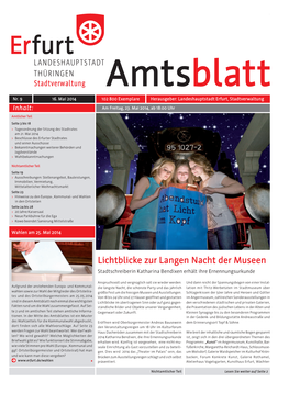 Amtsblatt Nr. 09 Vom 16.05.2014 Der Landeshauptstadt Erfurt