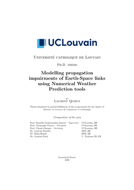 Modelling Propagation Impairments of Earth-Space Links Using Numerical Weather Prediction Tools