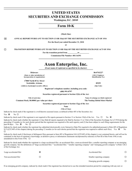 Axon Enterprise, Inc. (Exact Name of Registrant As Specified in Its Charter)