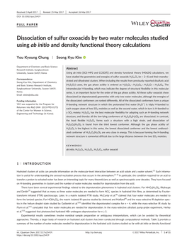 Dissociation of Sulfur Oxoacids by Two Water Molecules Studied Using Ab Initio and Density Functional Theory Calculations