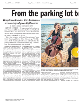 From the Parking Lot to Despite Road Blocks, the Accidentals See Nothing but Green Lights Ahead by JEREMY D