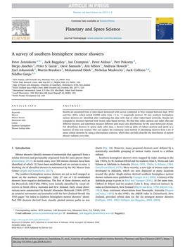 A Survey of Southern Hemisphere Meteor Showers