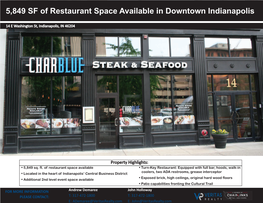 5,849 SF of Restaurant Space Available in Downtown Indianapolis