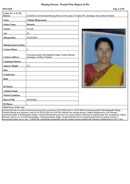 Missing Person - Period Wise Report (CIS) 18/03/2020 Page 1 of 50