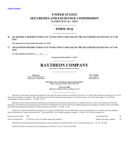 RAYTHEON COMPANY (Exact Name of Registrant As Specified in Its Charter)