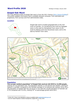 Ward Profile 2020 Gospel Oak Ward