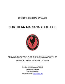 Northern Marianas College Catalog Message from the NMC President