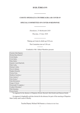 Committee Debate, 25 June 2020