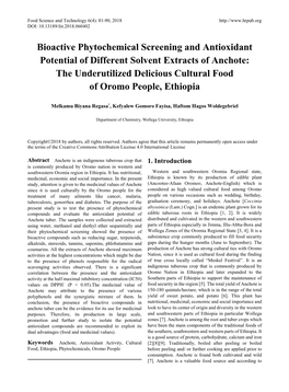 Bioactive Phytochemical Screening And