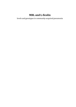 MBL and L-Ficolin Levels and Genotypes in Community-Acquired Pneumonia