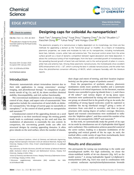 Designing Caps for Colloidal Au Nanoparticles†