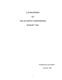 A Synchrony of the Atlantic Conference August 1941