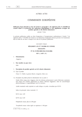 (CE) No 510/2006 Du Conseil Relatif À La