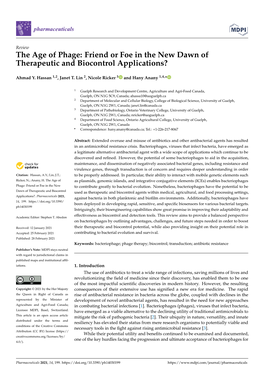 The Age of Phage: Friend Or Foe in the New Dawn of Therapeutic and Biocontrol Applications?