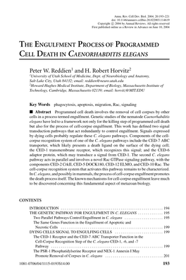 The Engulfment Process of Programmed Cell Death in Caenorhabditis Elegans