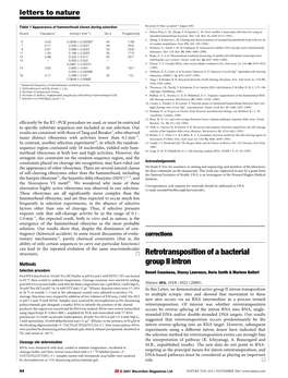 Retrotransposition of a Bacterial Group II Intron