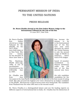 Permanent Mission of India to the United Nations