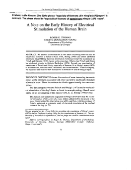 Thomas, R. K., & Young, C. D. (1993). a Note on the History of Electrical