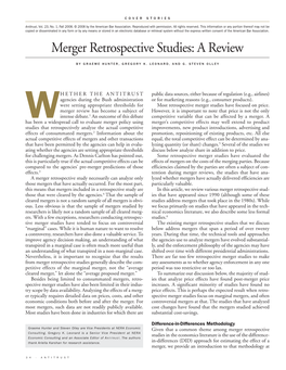 Merger Retrospective Studies: a Review