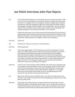Joe Polish Interviews John Paul Dejoria