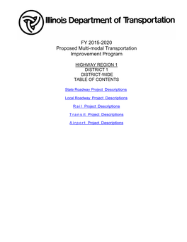 FY 2015-2020 Proposed Multi-Modal Transportation Improvement Program