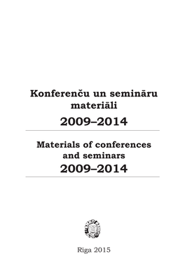 Konferenču Un Semināru Materiāli 2009–2014