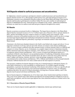 10.0 Deposits Related to Surficial Processes and Unconformities