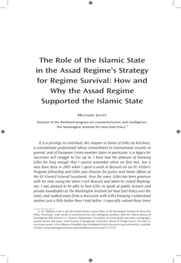 The Role of the Islamic State in the Assad Regime’S Strategy for Regime Survival: How and Why the Assad Regime Supported the Islamic State