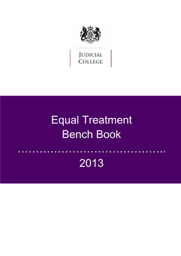 Judicial College Equal Treatment Bench Book 2013